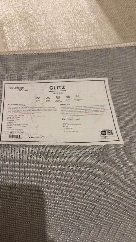 Nourison Rugs, Glitz GLZ07 Ivory Turkish Carpet 1.60m x 2.21m