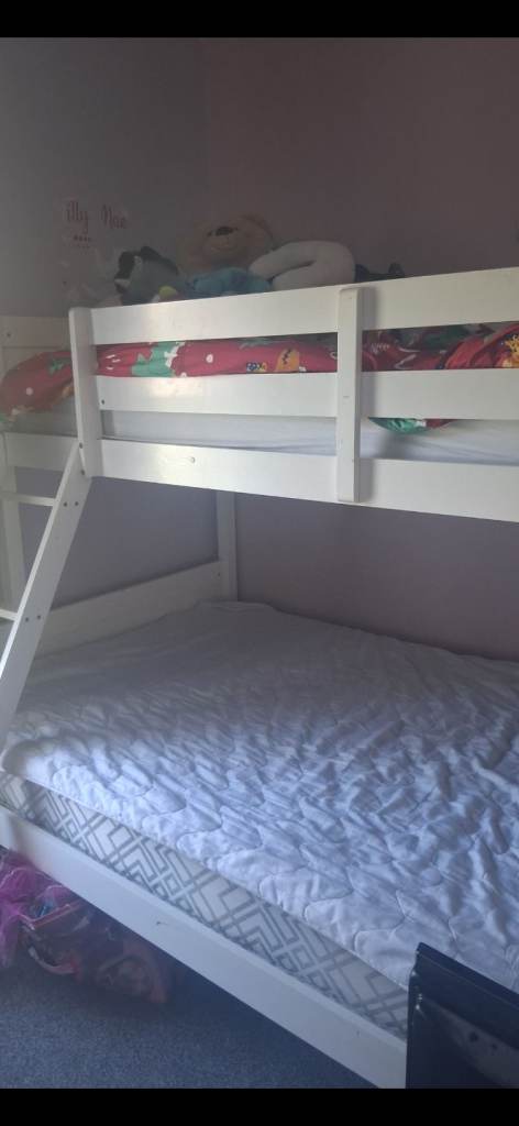 Double at bottom single at top bunk bed