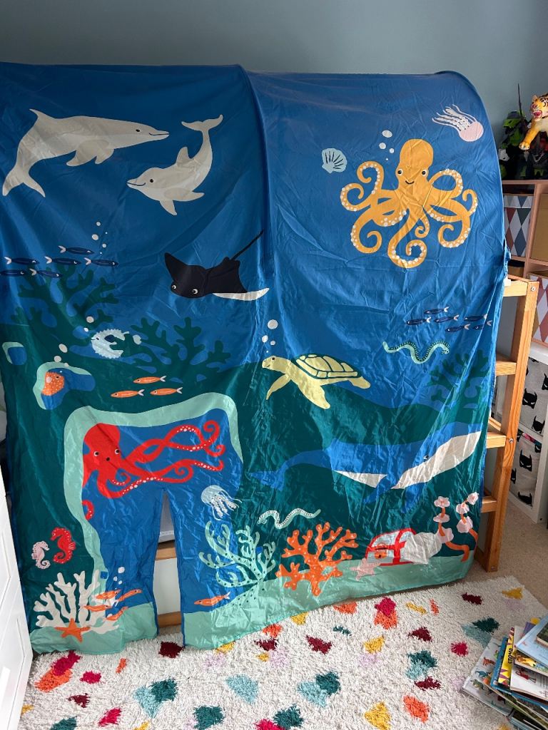 IKEA kura over the bed tent - sea themed