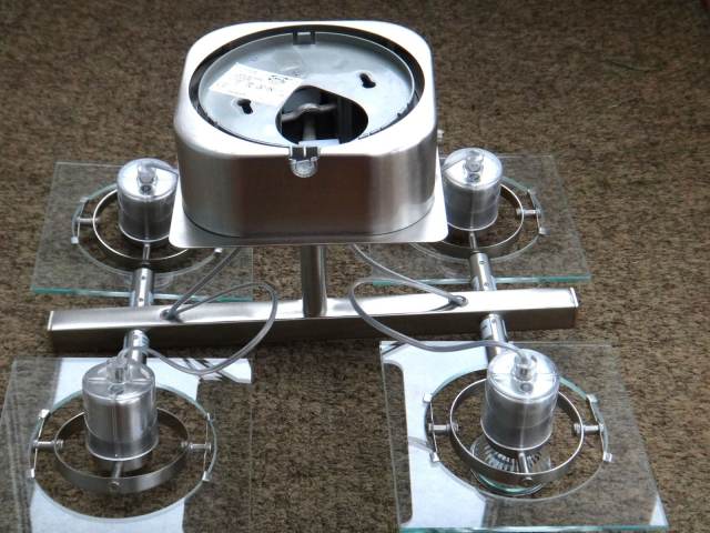 IKEA FUGA T0428 Chrome & Glass Ceiling FOUR SPOT light – Excellent