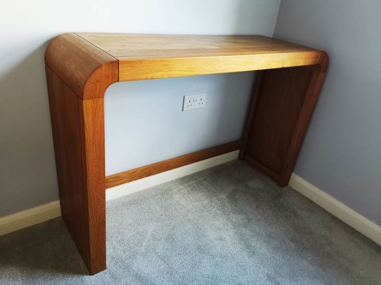 Solid oak danish design contemporary console table cupboard cabinet 
