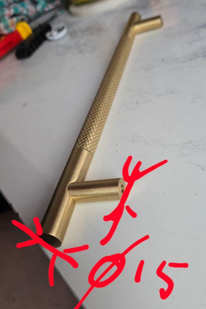 280mm Very Solid Satin Brass Knurled Handle.