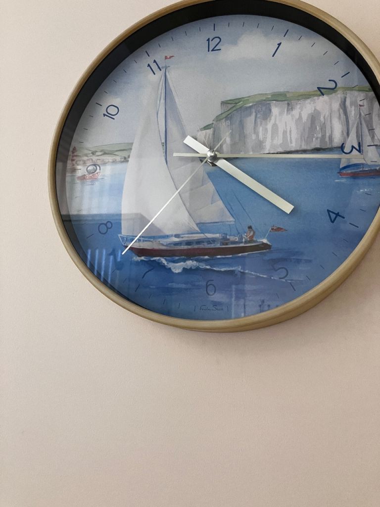 White cliffs of Dover silent wall clock 12 inch