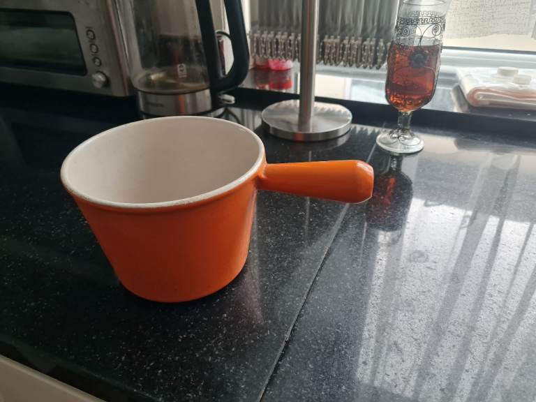 Le Creuset Orange Enamelled Cast Iron Caquelon - Le Creuset France Fondue Pan