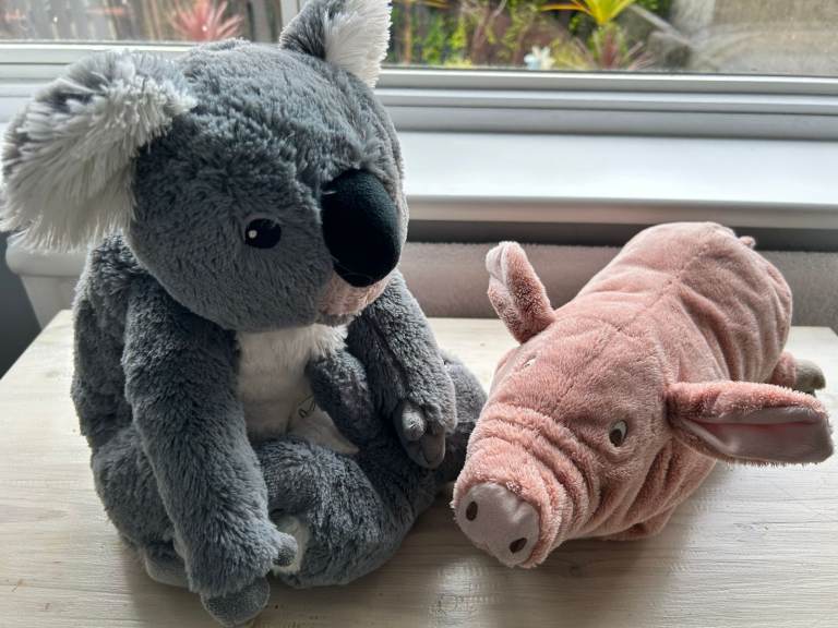 IKEA Sotast 13inch Plush Koala & Baby With Knorrig 15inch Plush Pig Farm Animal - Can Post