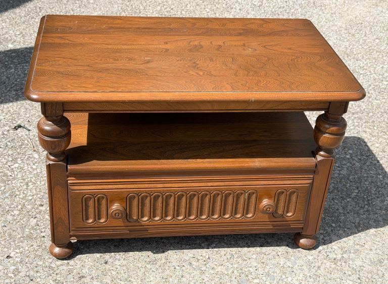 Solid Wood Side Table / TV Stand with Extending Top