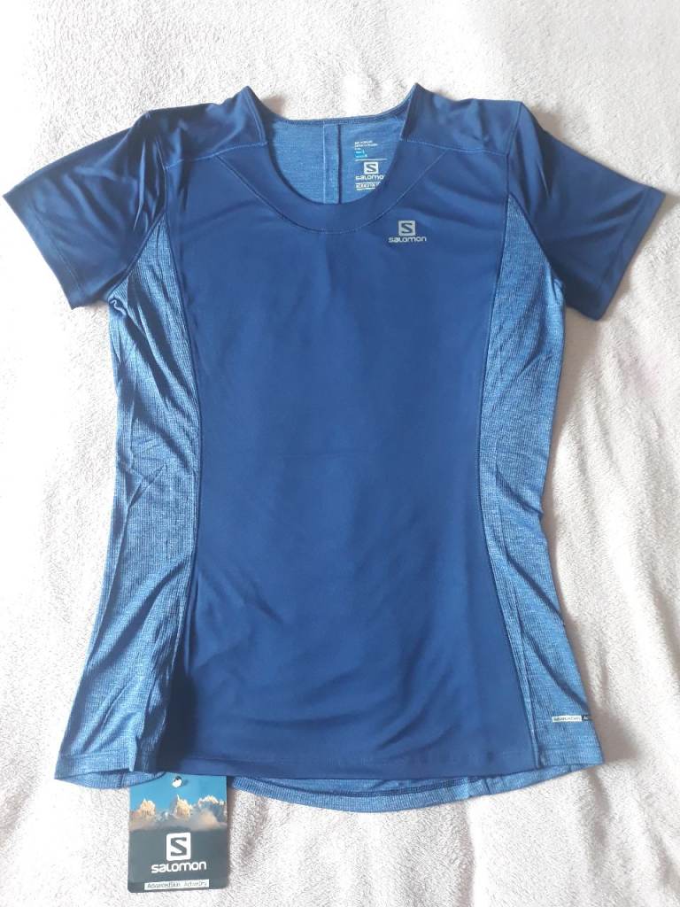 Salomon Agile SS Tee Women’s Size S – Medieval Blue – Short Sleeve Running Shirt