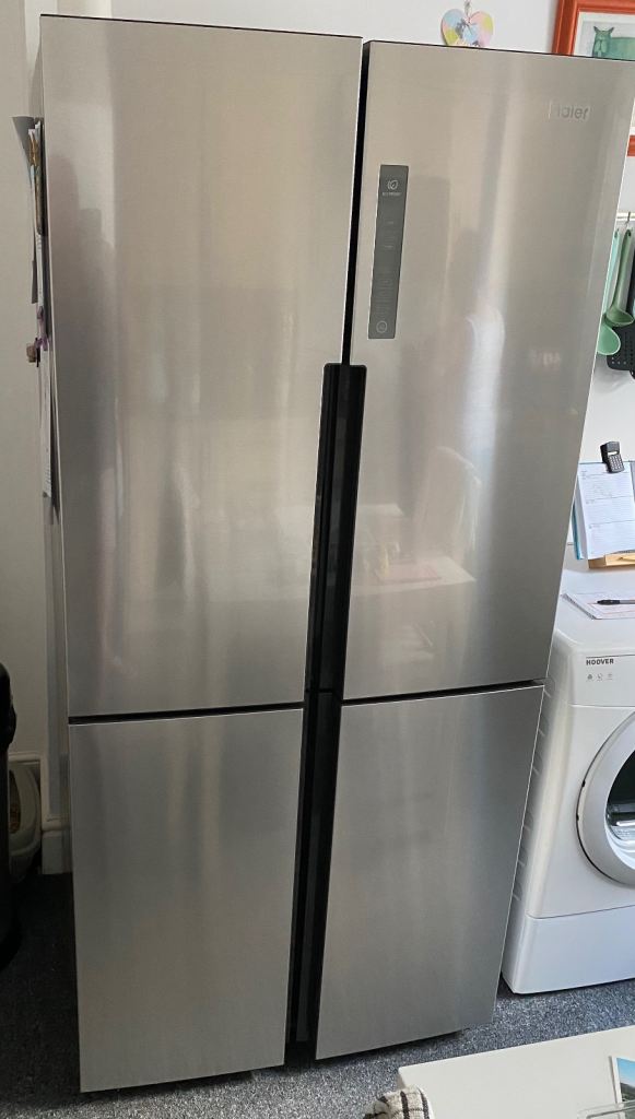 Haier HTF-458DM6 American Style Fridge Freezer – Stainless Steel, As Good As New