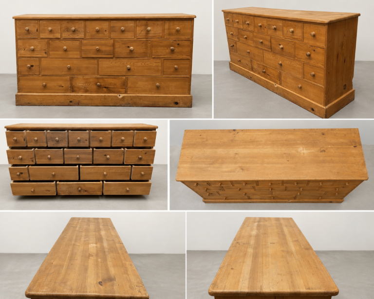 Large Vintage 19-Drawer Pine Apothecary Style Chest of Drawers