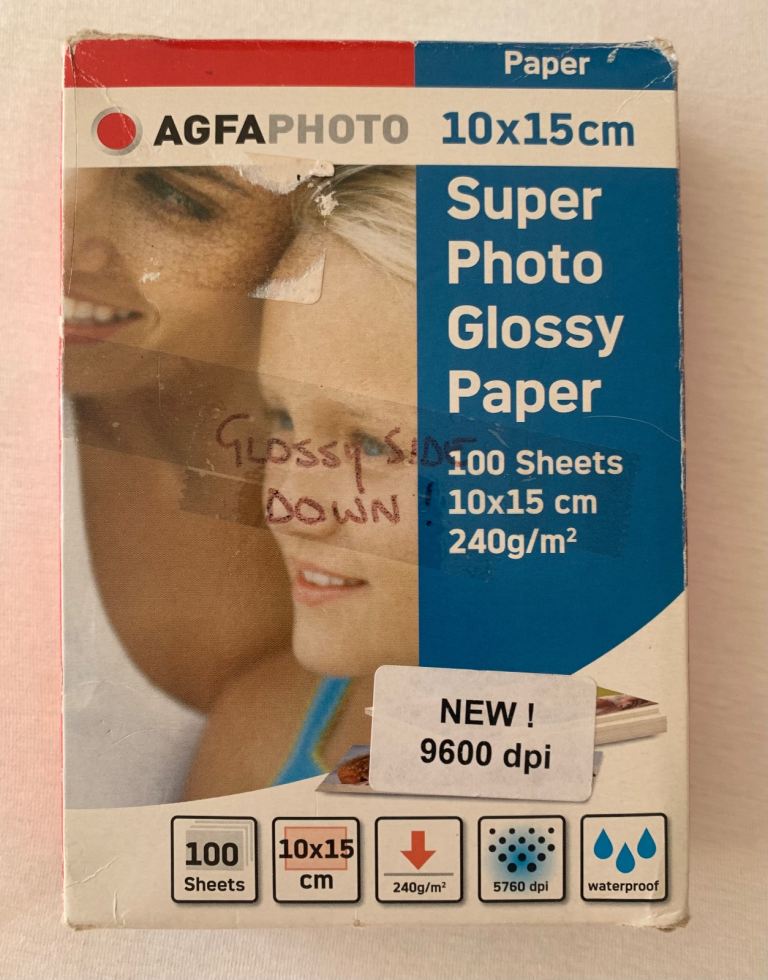 Box of AGFA Photograph Printer Paper