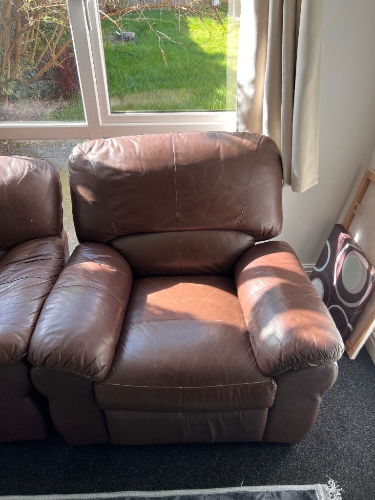 Faux leather sofas