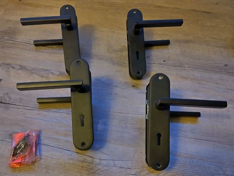 Door Handle (Set of 4x Levers, Matt Black)