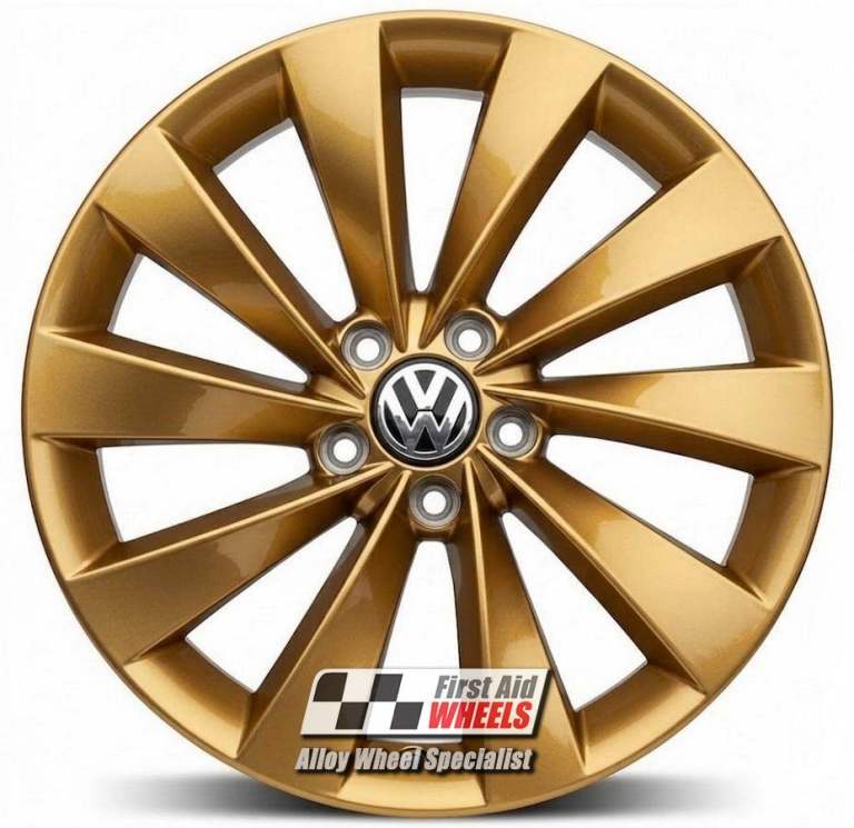 R128GL Swap VW SCIROCCO PASSAT CC 4x 18'' GENUINE INTERLAGOS GLOSS MOTORSPORT GOLD ALLOY WHEELS