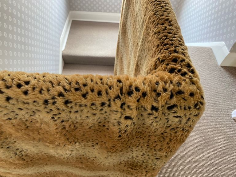 HALO FURNISHINGS Leopard Print Faux Fur Throw - As Good As New