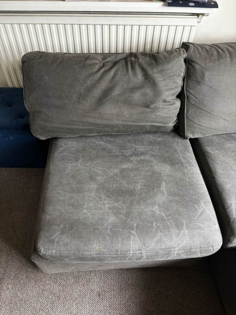 Large Modular M&S Grey Merano Corner Sofa & Footstool - Must be picked up Monday