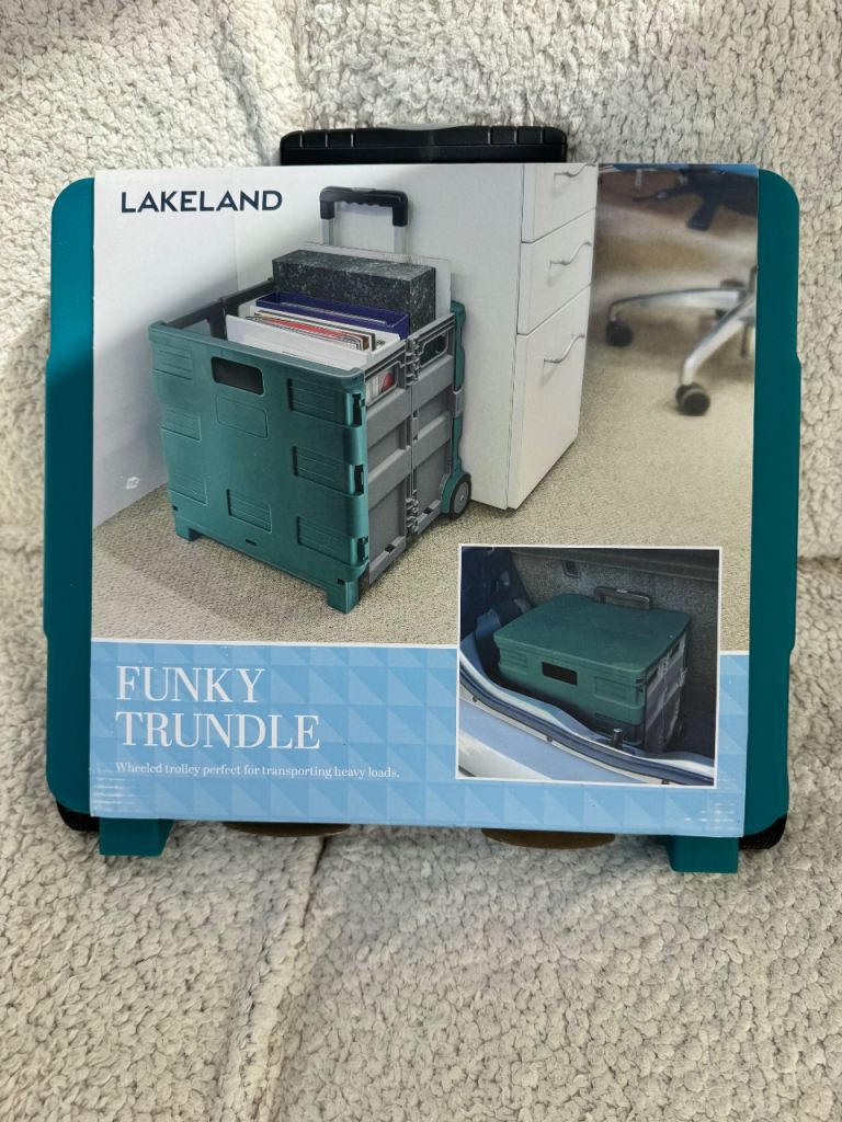 Funky Trundle folding wheeled trolley with lid
