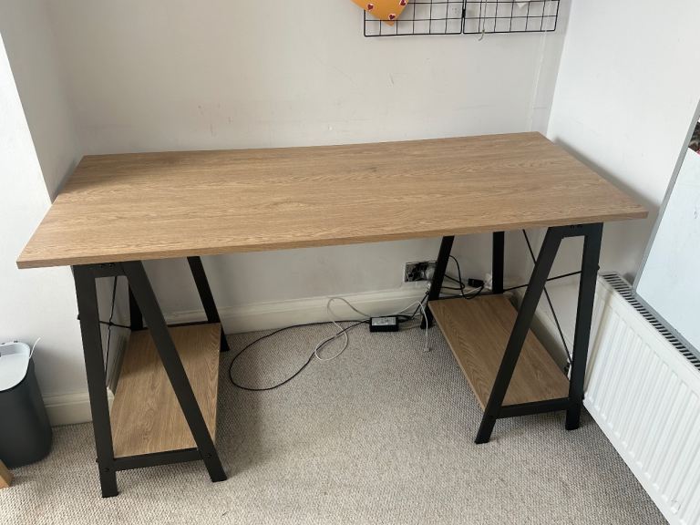 Habitat Veneer Desk (140 x 60 cm), with leg shelves. 