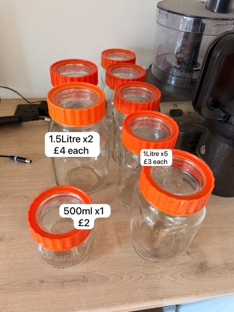 Kilner Glass Jars Ravenhead with Orange Lids – Various Sizes