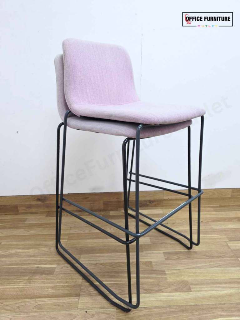 Modern Upholstered Bar Stools – Set of 2 - Lilac