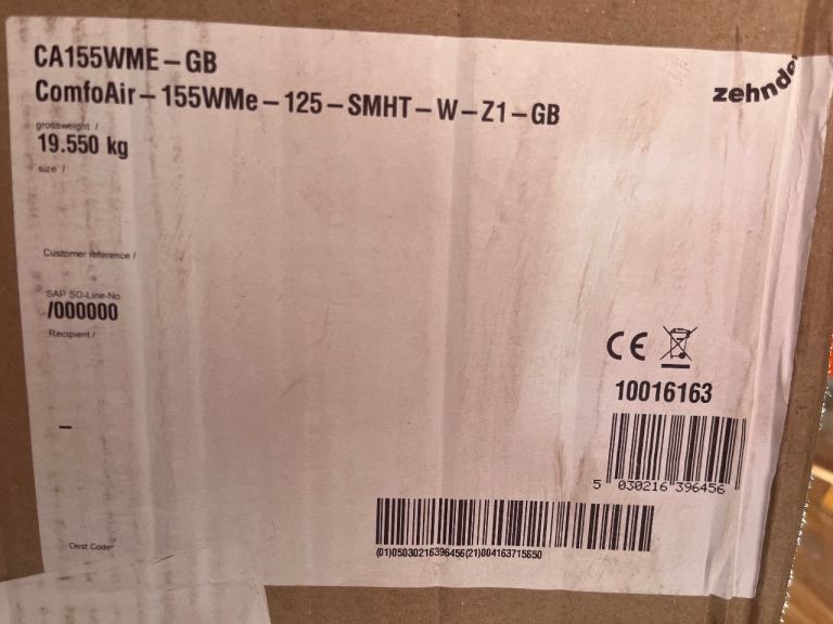Zehnder ComboAir-155WMe-125