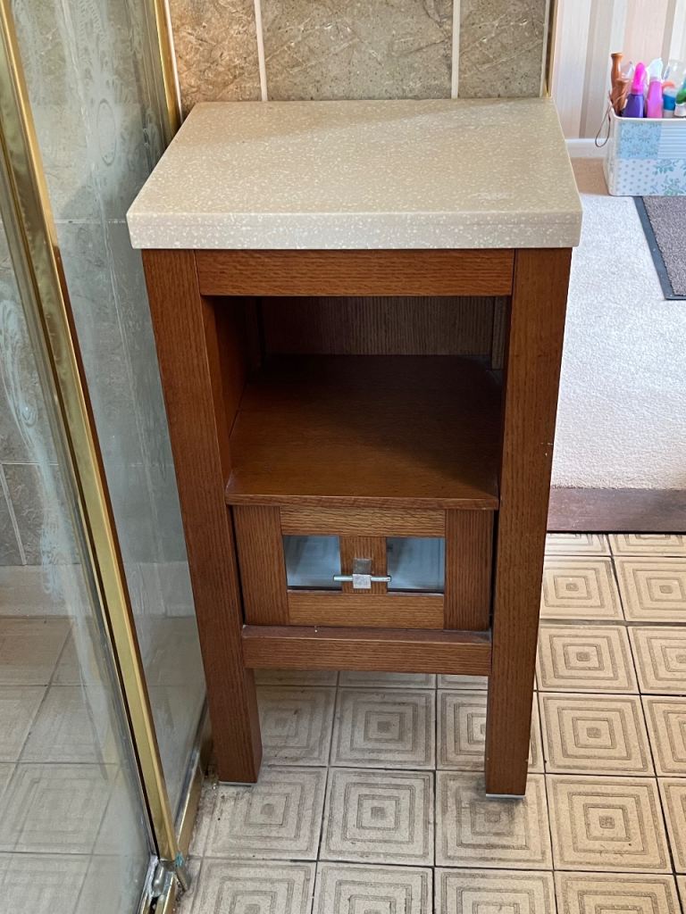 Compact Wooden Bathroom Cabinet with Drawer and Shelf