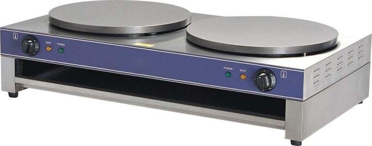 NEW COMMERCIAL ELECTRIC DOUBLE CREPE PANCAKE MAKER MACHINE WITH DOUBLE
