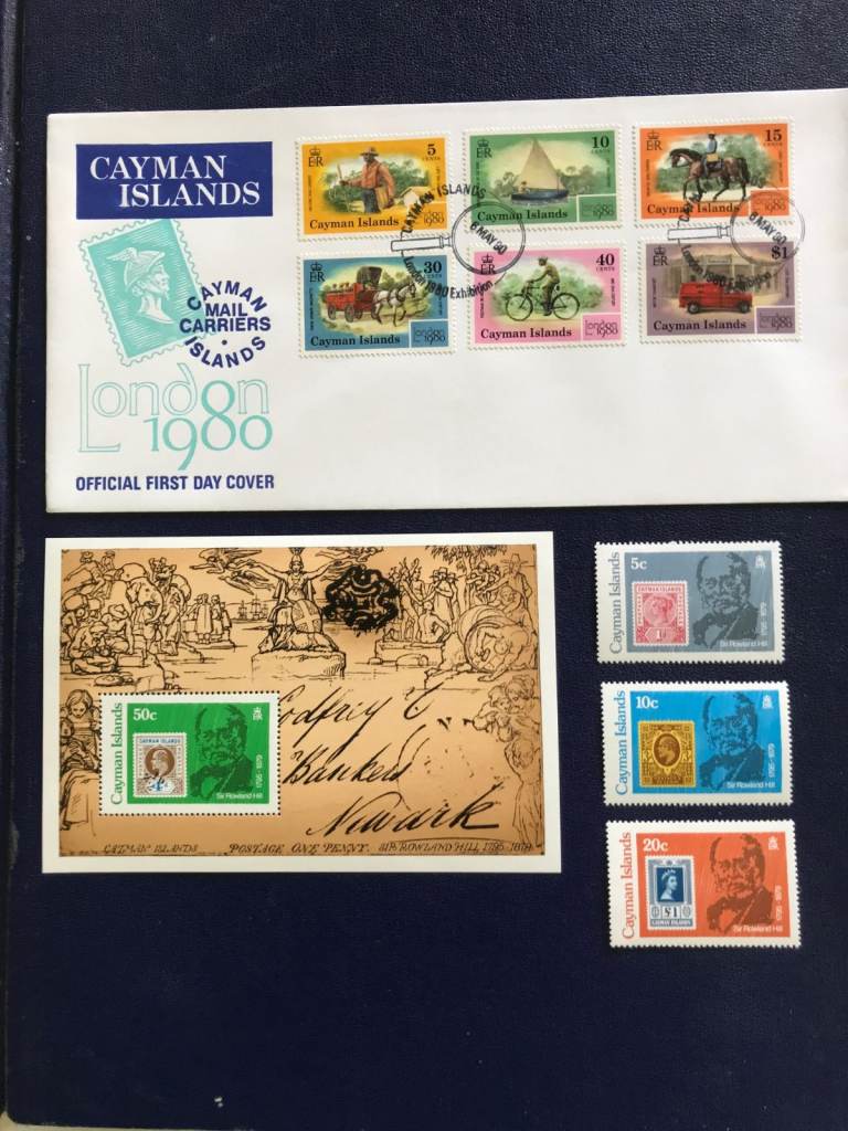 Old stamps Cayman Islands 1979/80 1st day cover & mint never hinged stamps