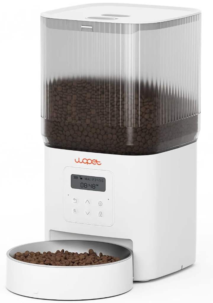 WOPET Automatic Cat Feeder 4L Timed 1-6 Meals per Day, with stainless steel bowl