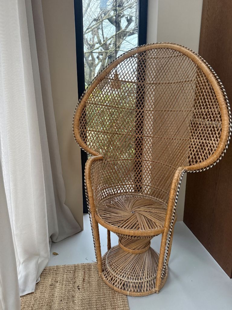 Vintage 1970s peacock “Emanuelle” chair