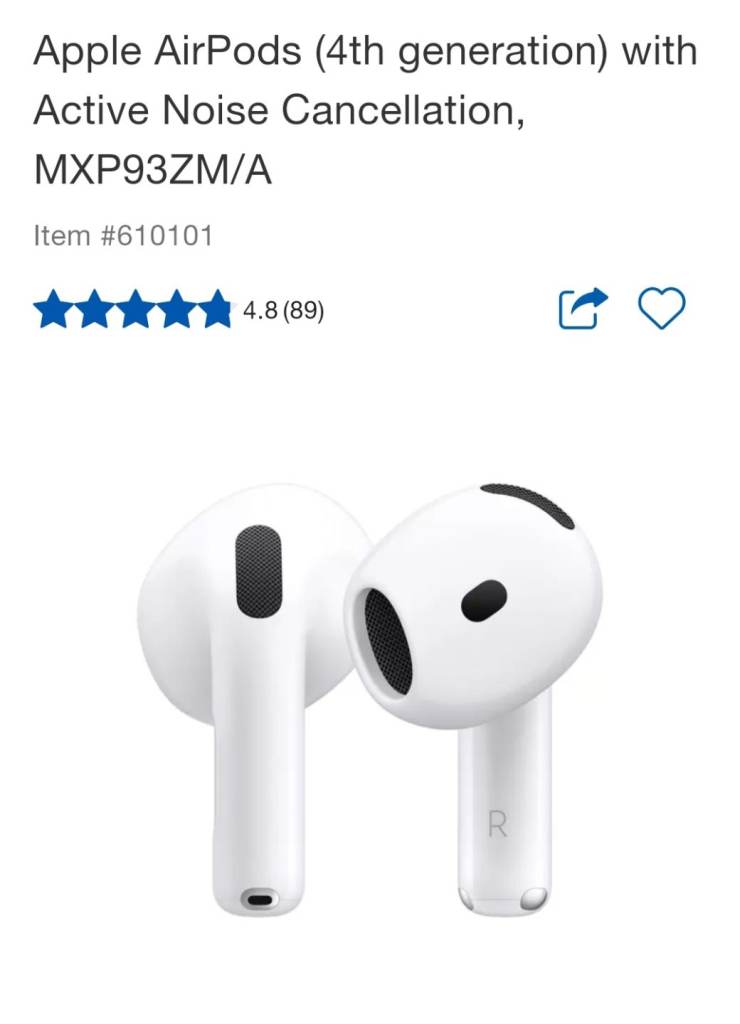 Apple airpods 4th Gen with active noise cancellation 
