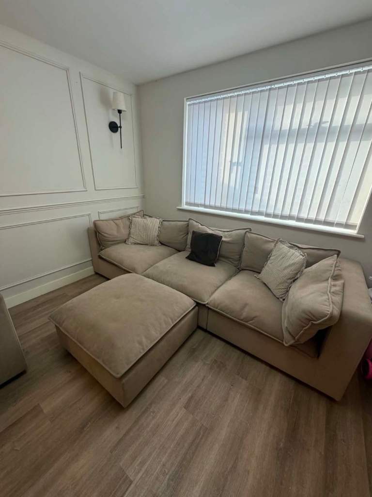 Sofa, pouffe, and arm chair 
