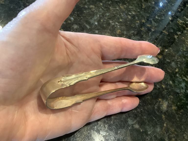 Antique Silver Plated Sugar Tongs - Ornate Decorative Detail 
