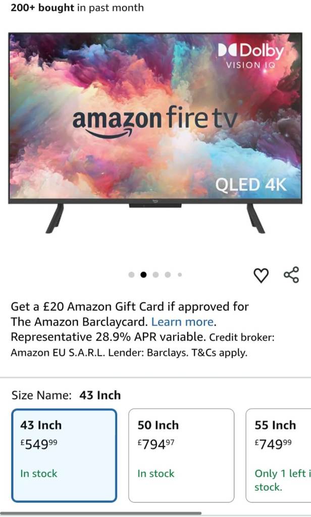 * FREE DELIVERY BEAUTY 43 Inch * AMAZON Omni QLED FIRE * 4K UHDReady SMART TV WIFI FREEPLAY TELE 