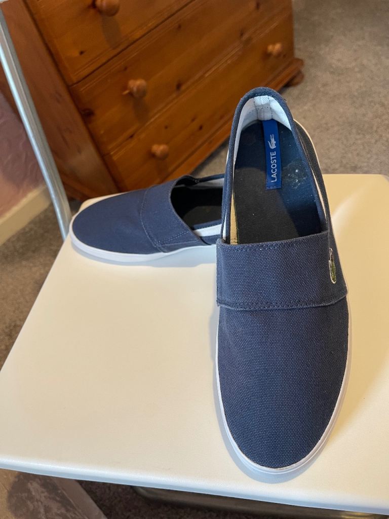 Lacoste Marice Leisure Smart Canvas Mens Summer Sneakers in Blue Navy Size 8 UK