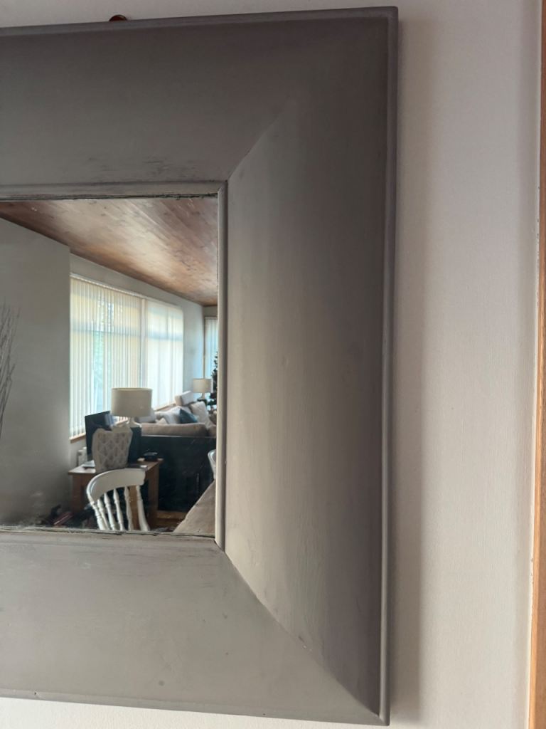 Large mirror painted grey 