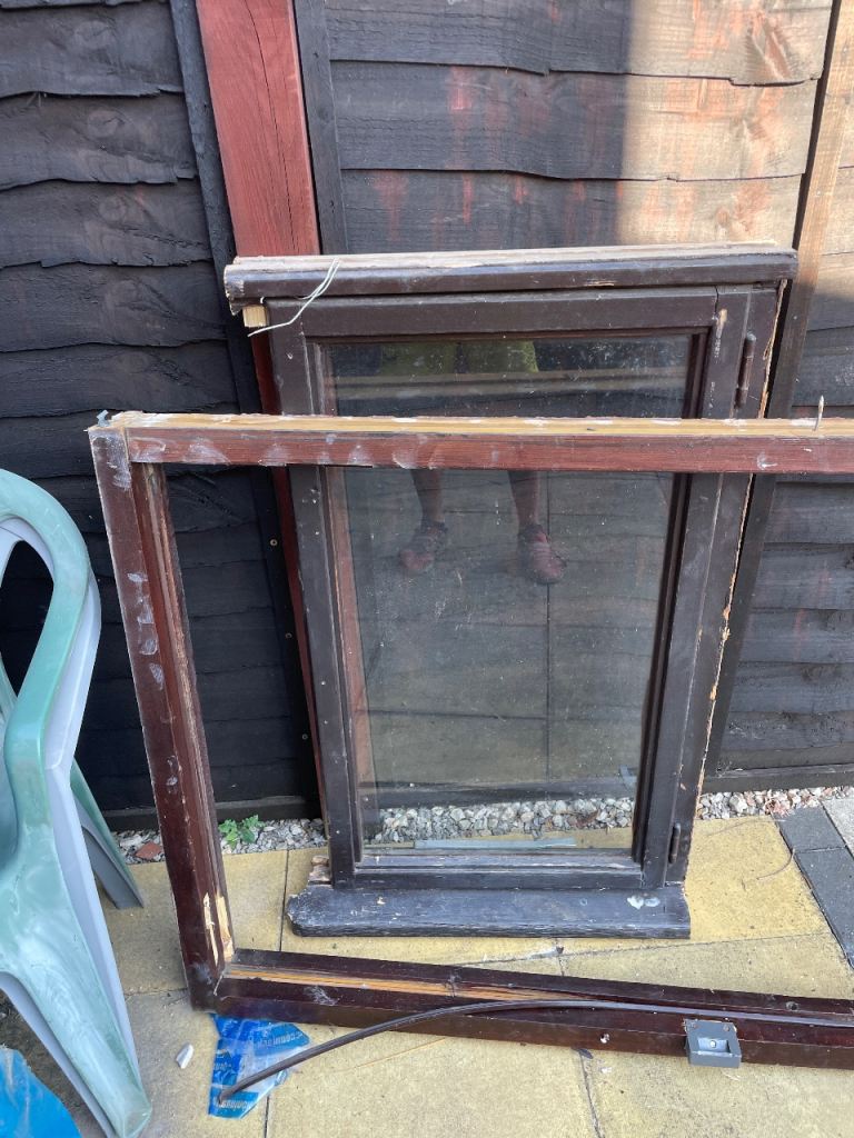 Wooden Window Frames and Door - free to collect