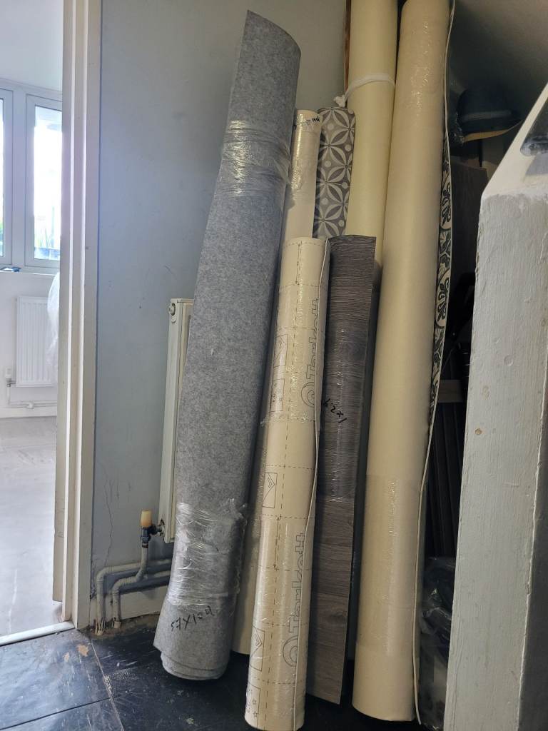 Various Vinyl floor, carpets,laminate floor. 