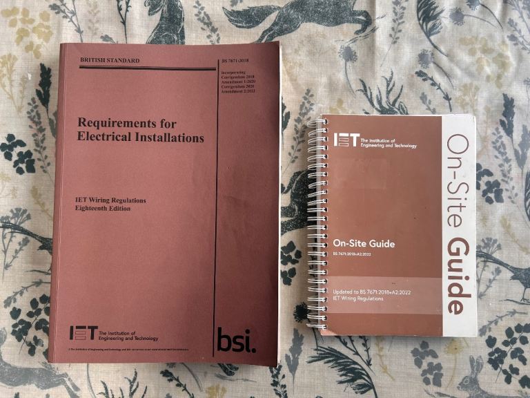 BS 7671 Regs book and On-Site Guide 2018 for Electricians