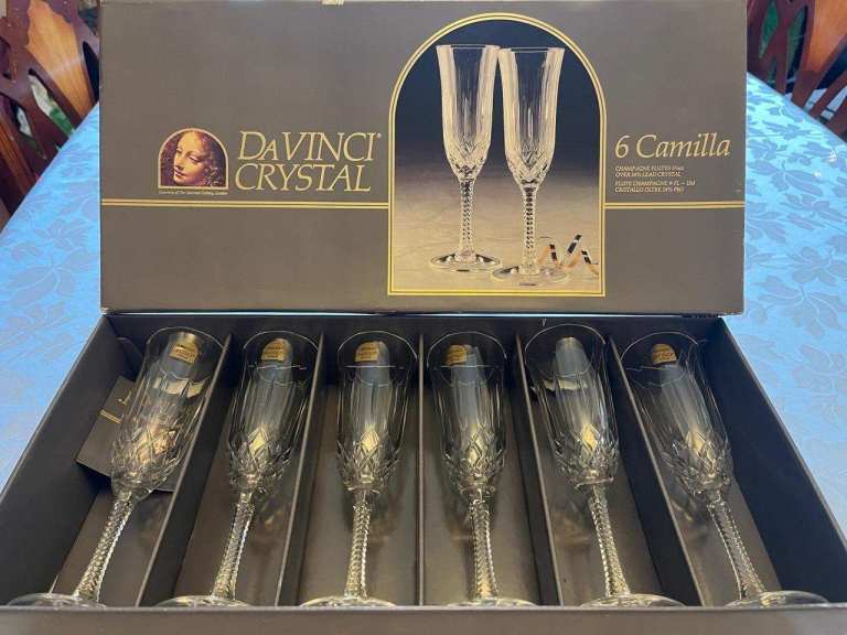 Da Vinci Italia Crystal Champagne Glasses Set of 6