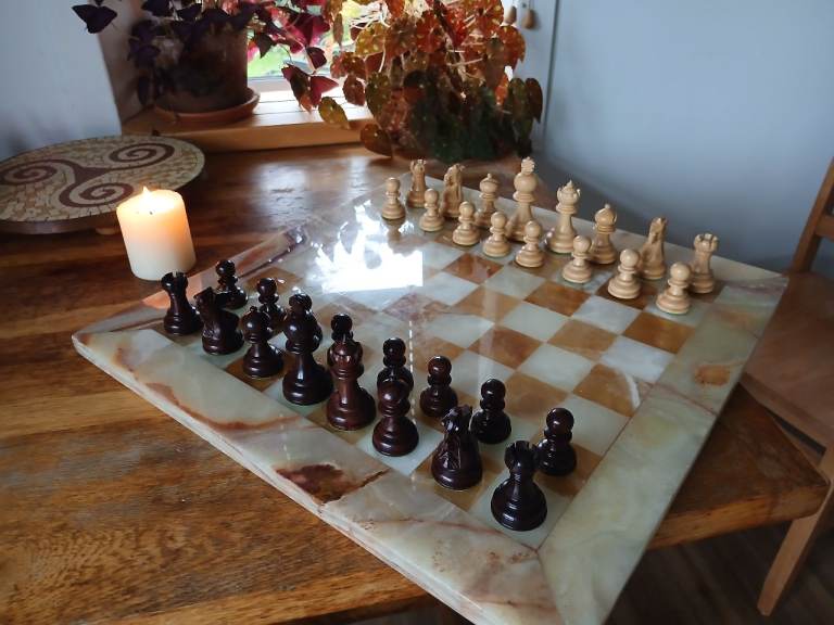The Taj chess set  & marble board