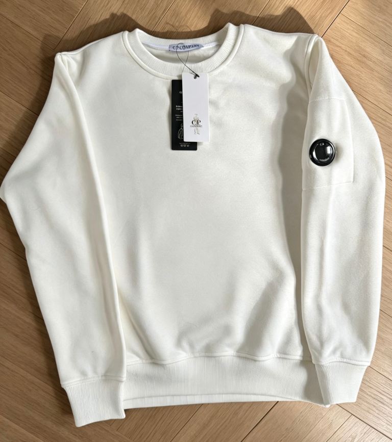 CP Company White Crew Neck Sweatshirt – Brand New with Tags