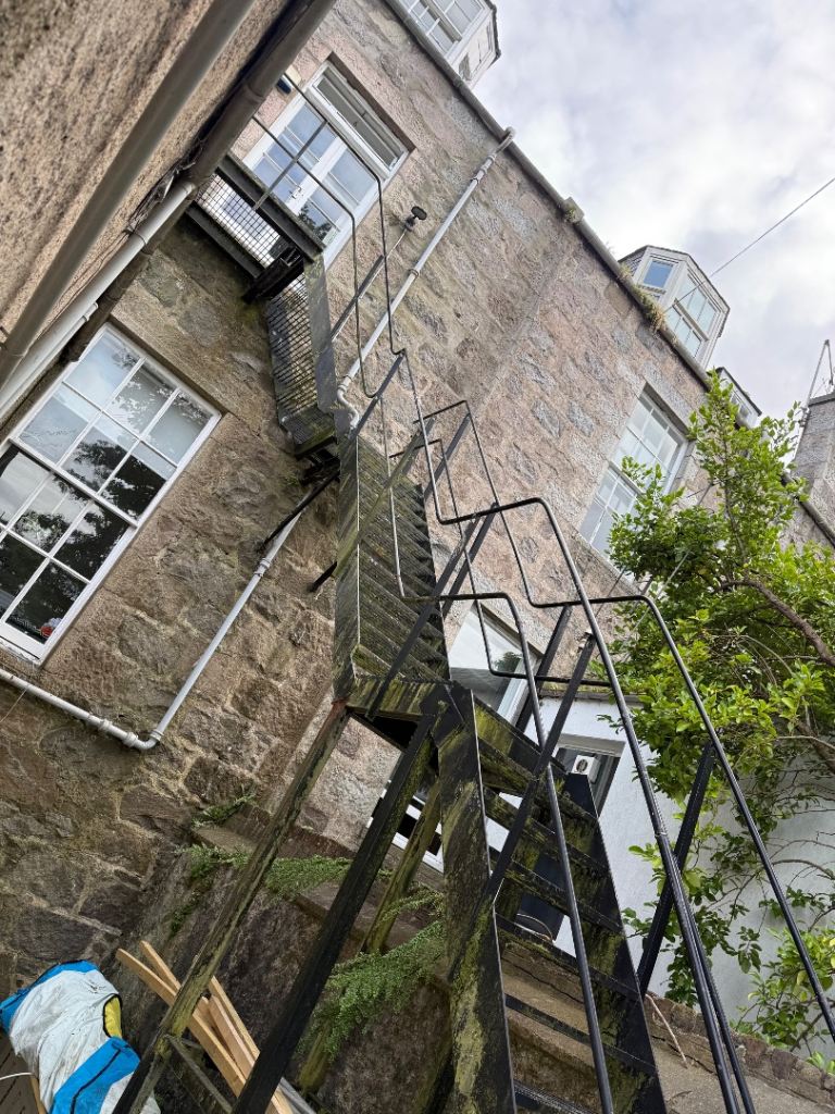 Metal Fire Escape Stairs – Fair Condition