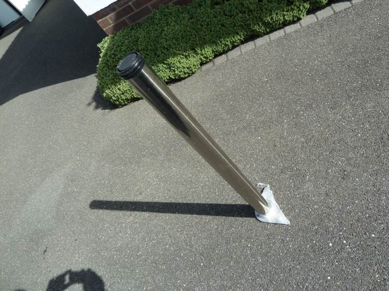 image for Worktop / Breakfast bar leg / support - Adjustable brushed chrome.