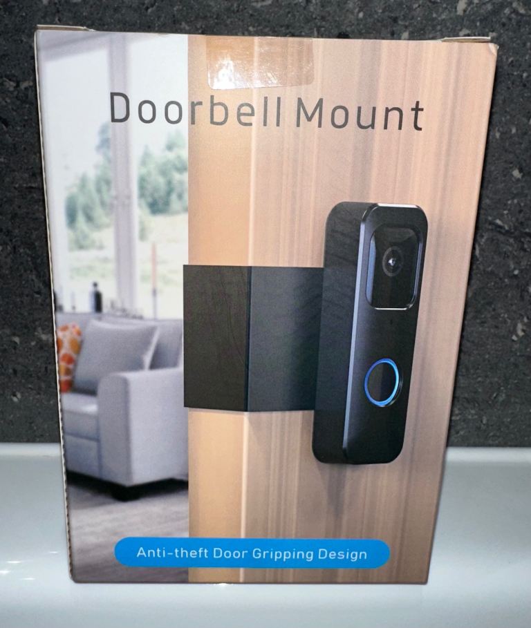 Doorbell mount anti theft door gripping 
