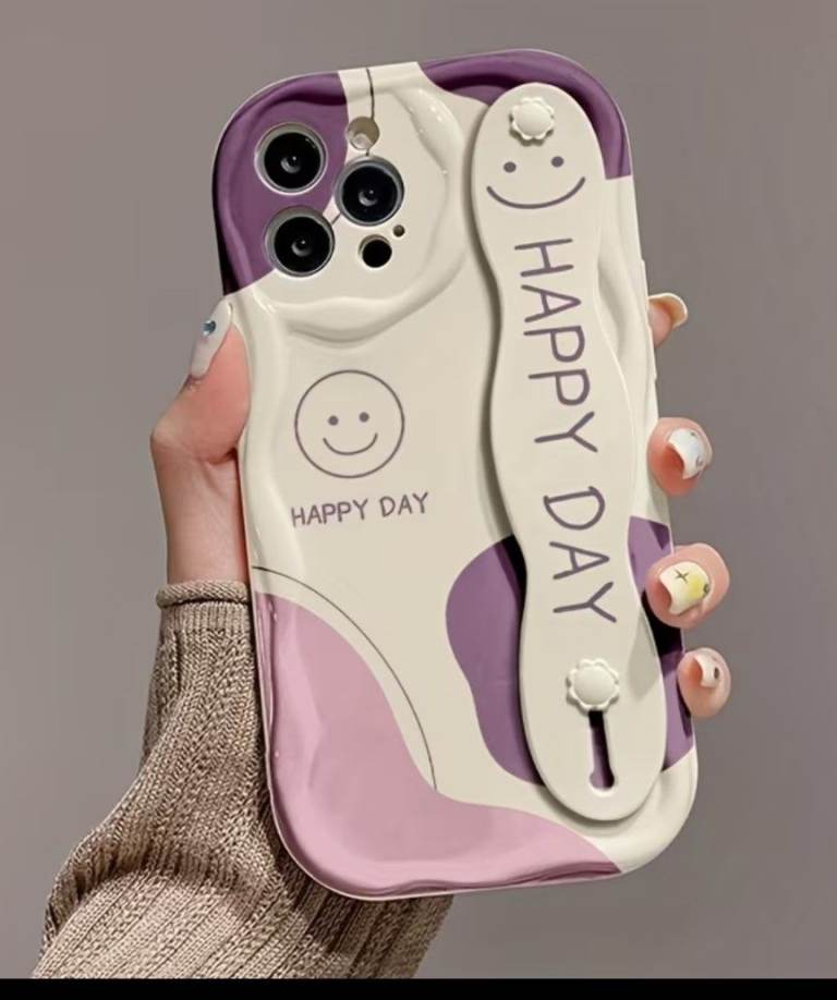 iPhone 15 Pro Max Case - Purple, Happy Day Design