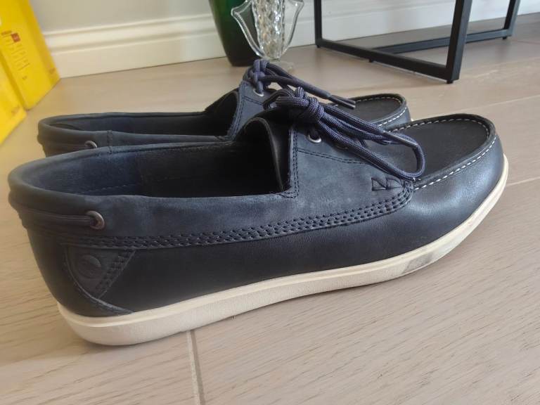 Clarks Men's Boat Shoes – Blue Leather, Good Condition