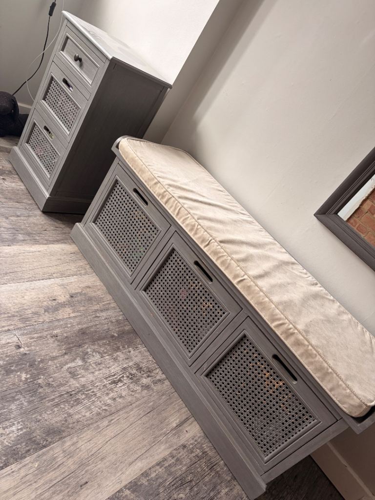 Shoe storage bench and drawers 