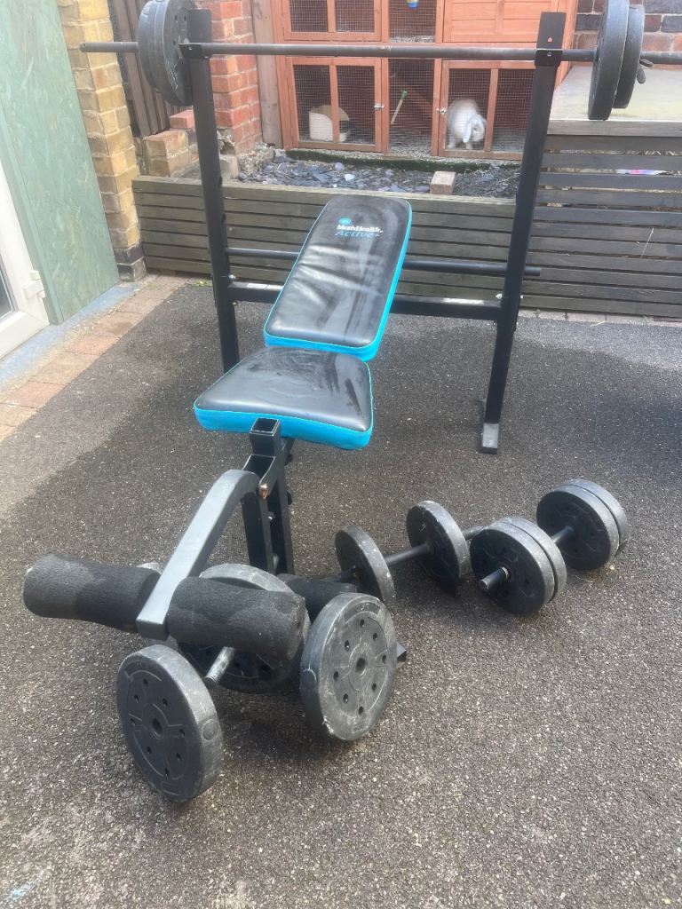 Pro Fitness Folding Workout Bench with 50kg Weight Package856