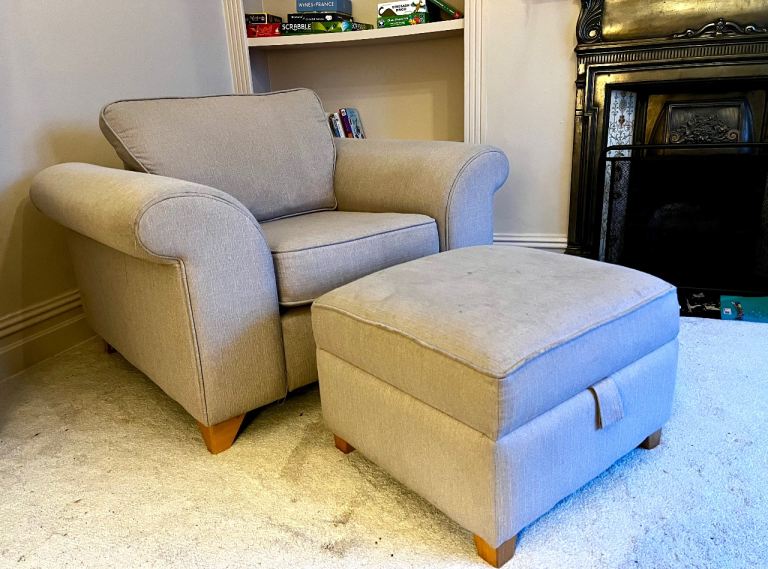 Armchair and footstool