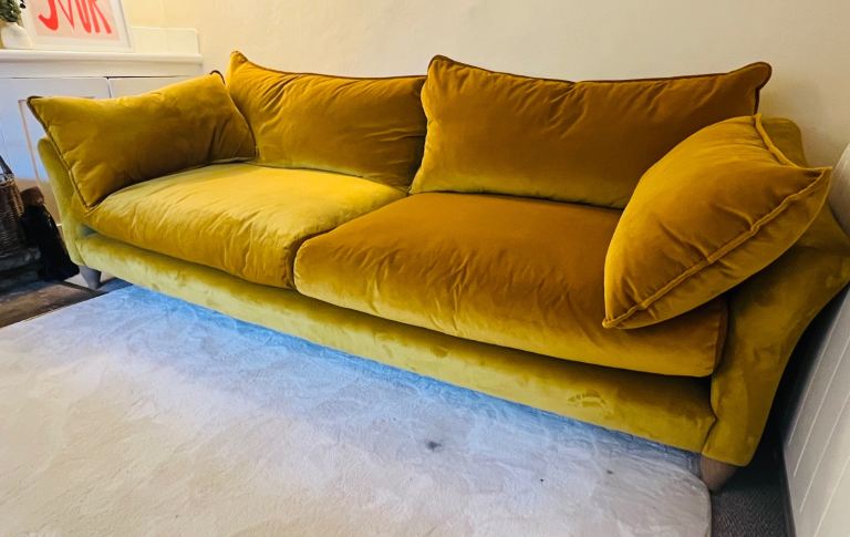 Loaf Brioche Flat Pack Extra Large Clever Velvet Butterscotch sofa 